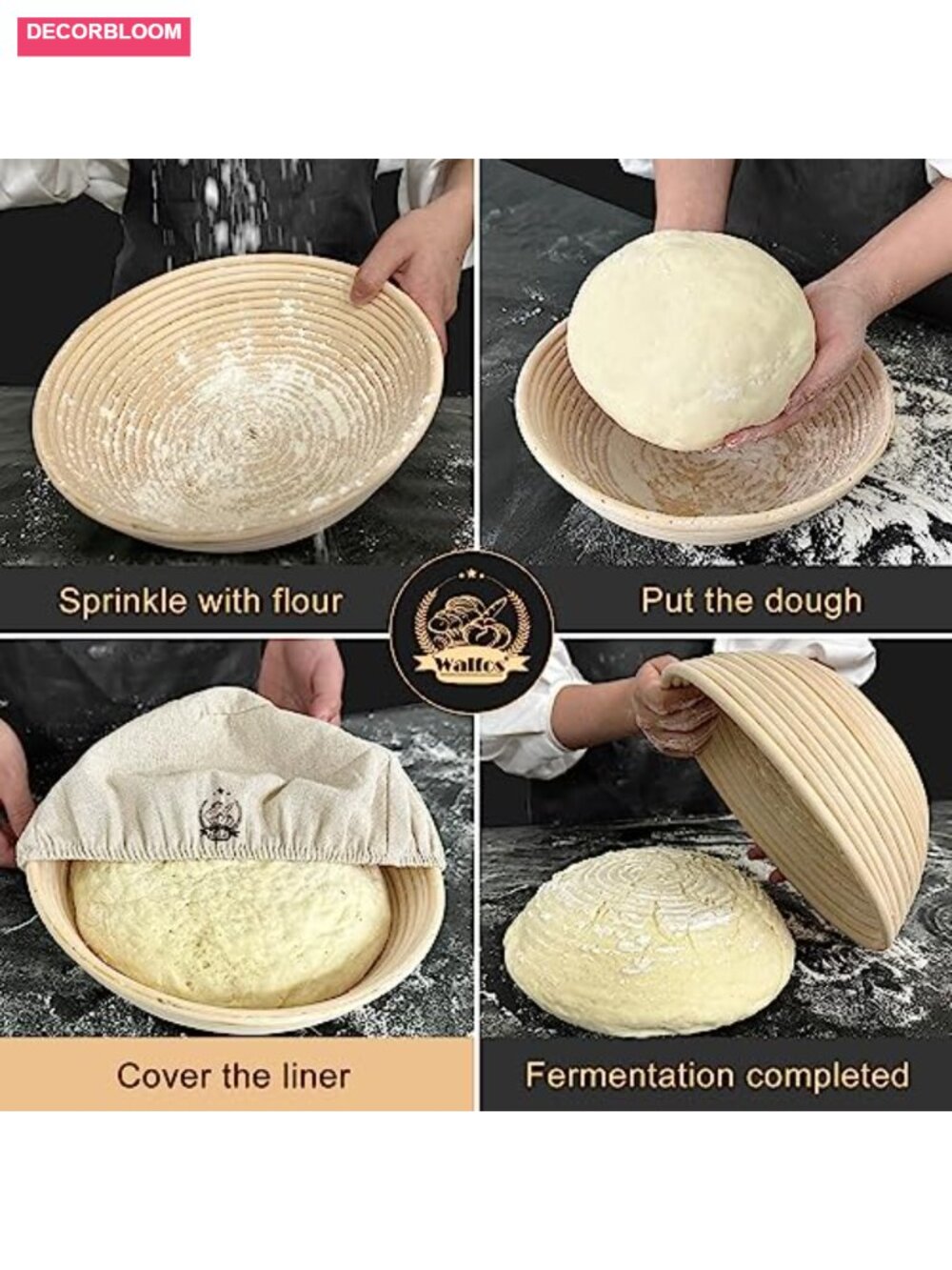 6 Pcs 9 Inch Bread Proofing Liner Cloth Natural Rattan Banneton Baking Dough - Picture 6 of 6